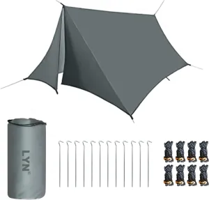 LYN Extra Large Zipper Reusable Survival Emergency Shelter Tent,Thermal Waterproof Fireproof Lightweight Bugout, with Paracord✚Stake for Camping,First Aid,Hiking&Bushcraft