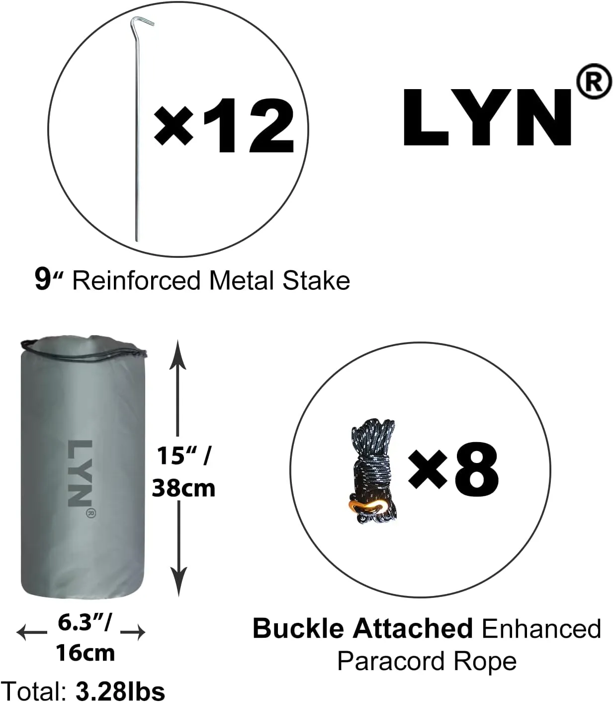LYN Extra Large Zipper Reusable Survival Emergency Shelter Tent,Thermal Waterproof Fireproof Lightweight Bugout, with Paracord✚Stake for Camping,First Aid,Hiking&Bushcraft