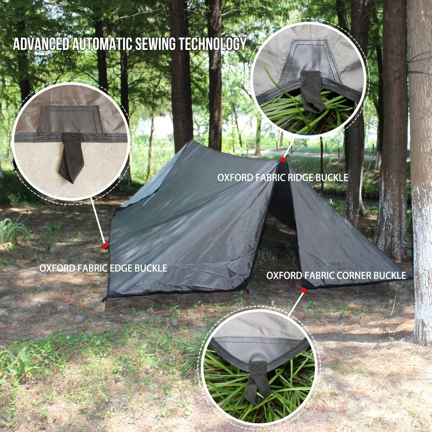 LYN Extra Large Zipper Reusable Survival Emergency Shelter Tent,Thermal Waterproof Fireproof Lightweight Bugout, with Paracord✚Stake for Camping,First Aid,Hiking&Bushcraft