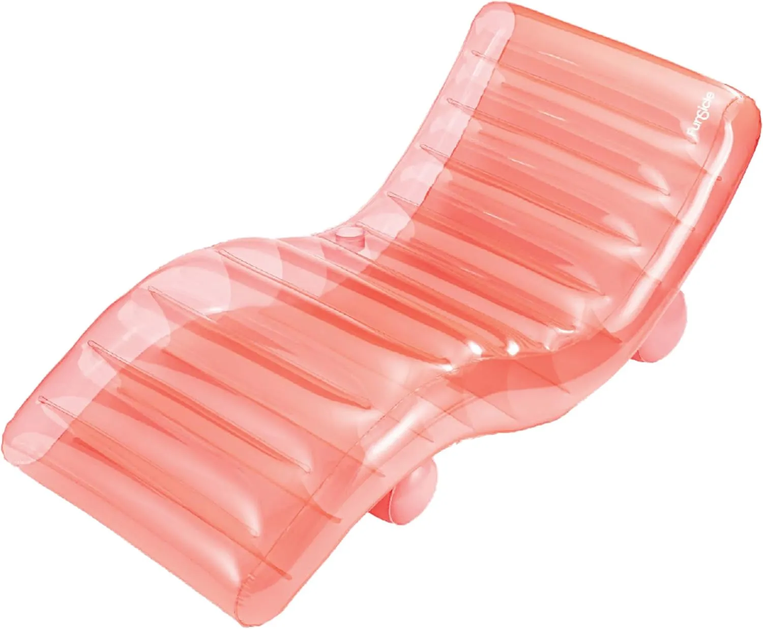 Maccabi Art 5.6ft FunChaiser Inflatable Lounge Chair, Blushing Pink Pool Float for Adults with Backrest, Leg Support, Cup Holder, AirFlate Tool & Repair Patch