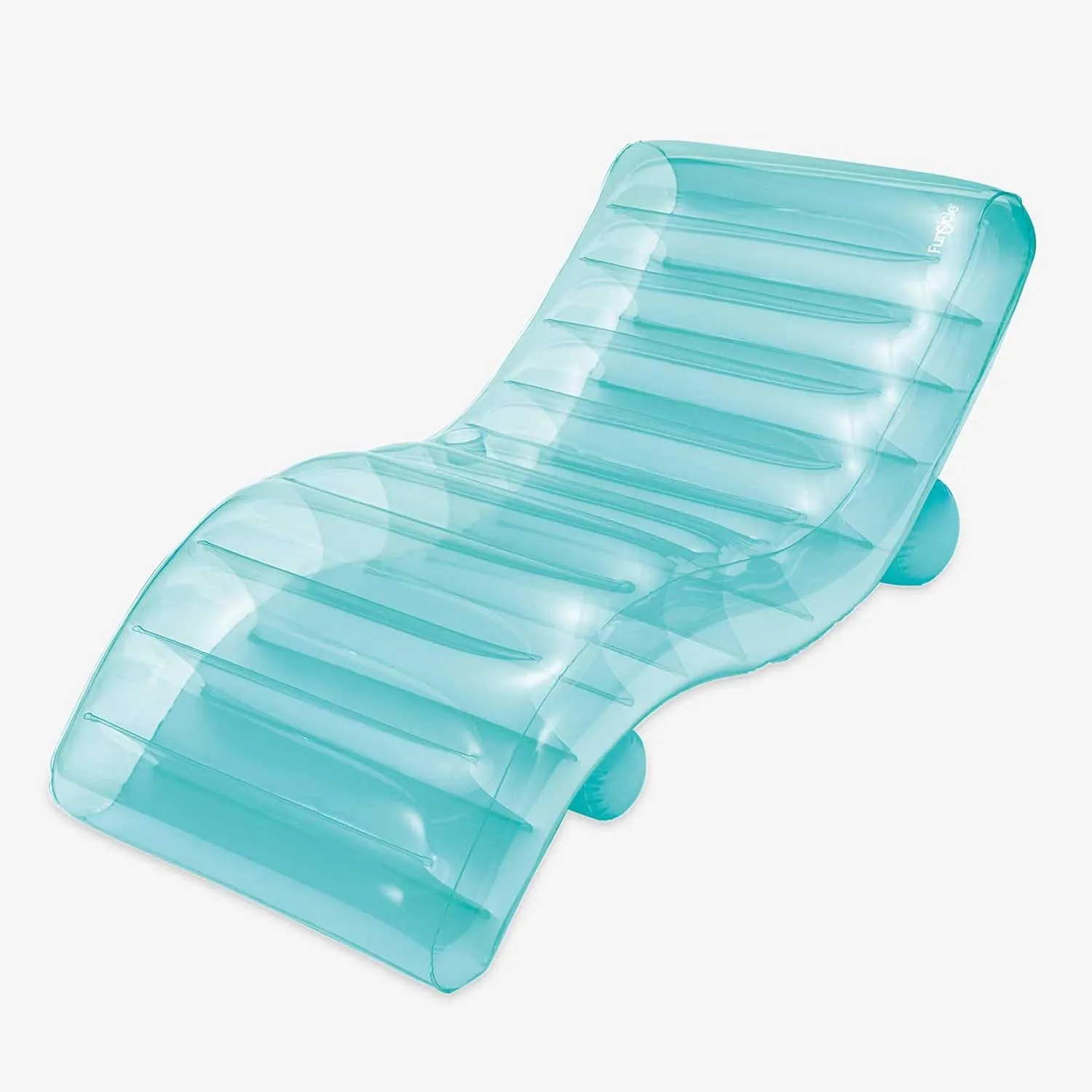 Maccabi Art 5.6ft FunChaiser Inflatable Lounge Chair, Lagoon Blue Pool Float for Adults with Backrest, Leg Support, Cup Holder, AirFlate Tool & Repair Patch