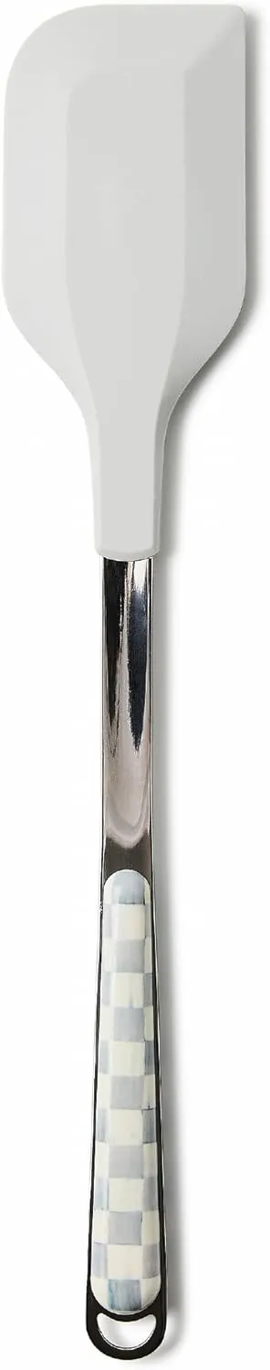 MACKENZIE-CHILDS Kitchen Spatula, Silicone Spatula for Cooking, Gray-and-White Sterling Check