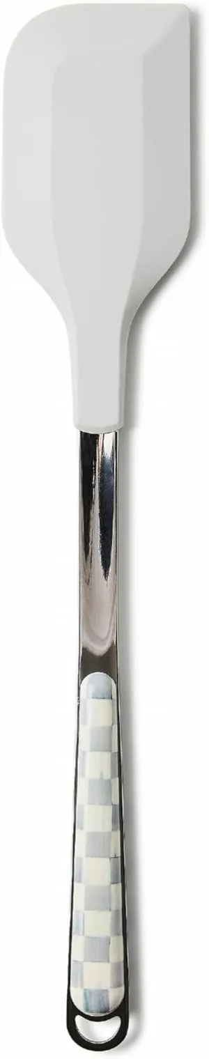 MACKENZIE-CHILDS Kitchen Spatula, Silicone Spatula for Cooking, Gray-and-White Sterling Check