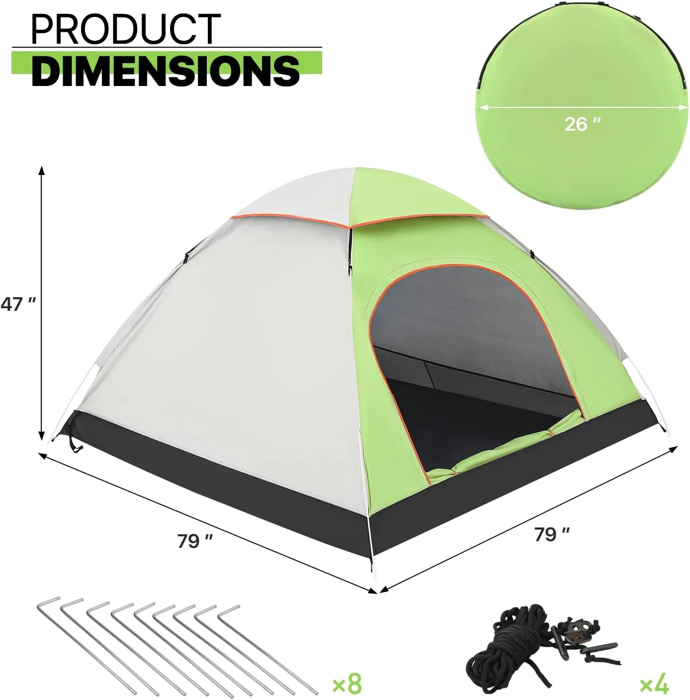 Magshion Camping Tent for 1 or 2 Person Weatherproof Spacious Lightweight Portable Backpacking Blue Dome Tent with Carry Bag for Backpacking Traveling, Easy Set Up