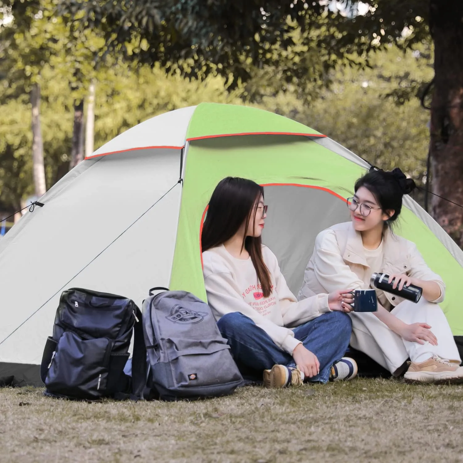 Magshion Camping Tent for 1 or 2 Person Weatherproof Spacious Lightweight Portable Backpacking Blue Dome Tent with Carry Bag for Backpacking Traveling, Easy Set Up