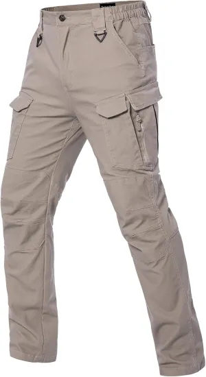 MANSDOUR Men's Cotton Hiking Tactical Pants Lightweight Stretch Military Combat Cargo Work Pants
