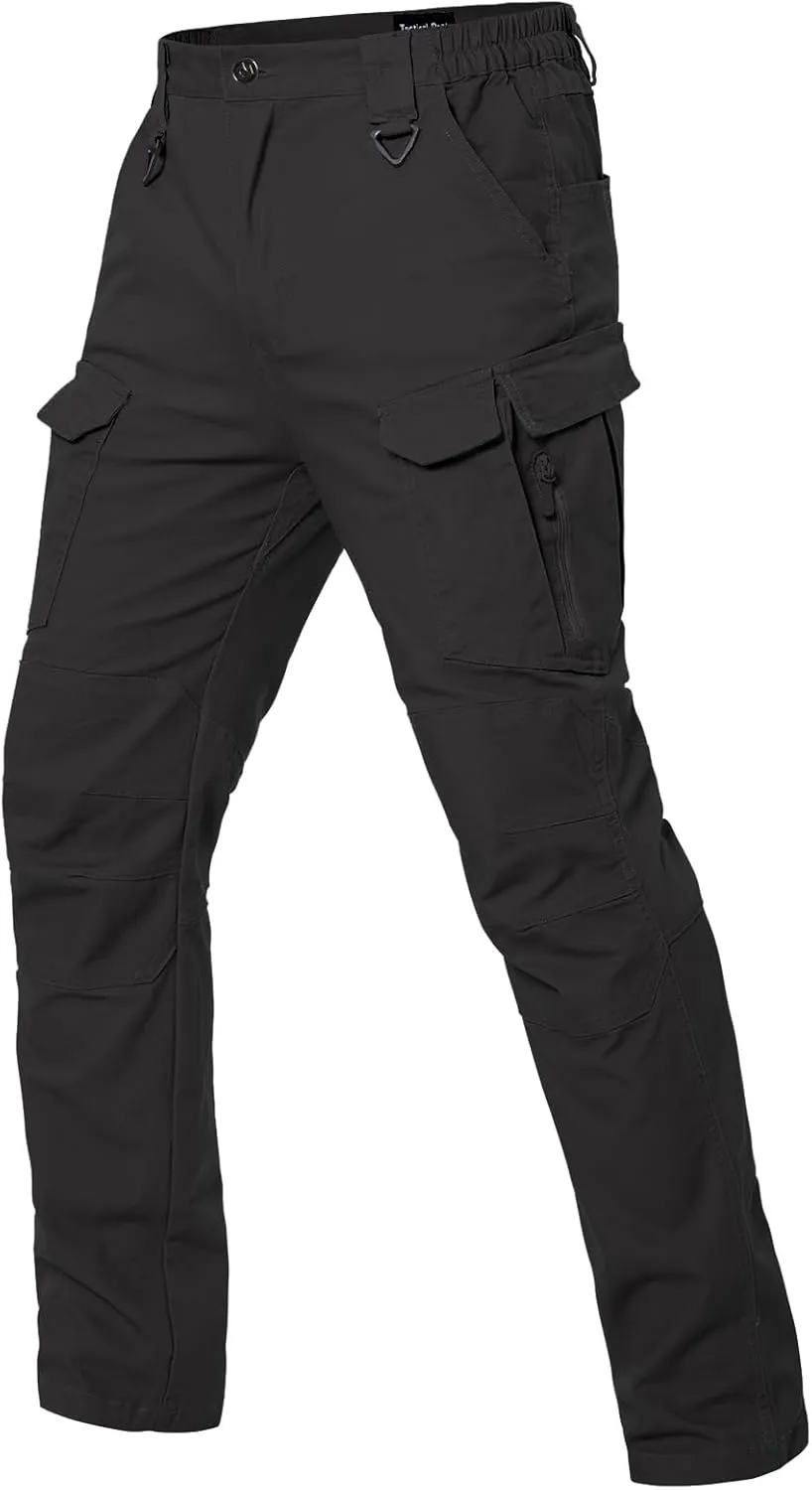 MANSDOUR Men's Cotton Hiking Tactical Pants Lightweight Stretch Military Combat Cargo Work Pants