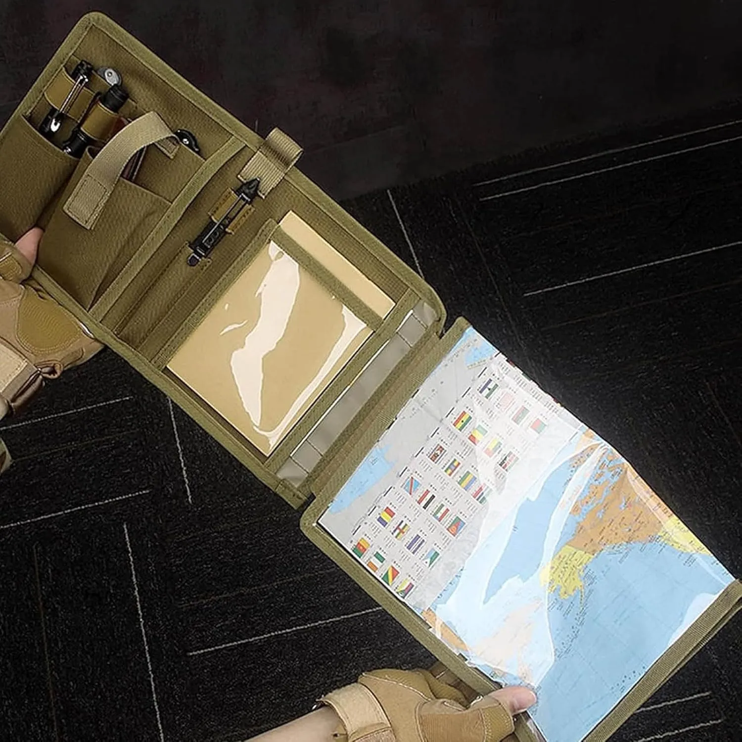 Map Case,Tactical Map Case Waterproof Multifunctional Map Case for Military Hiking, Tactical, Outdoor Activities