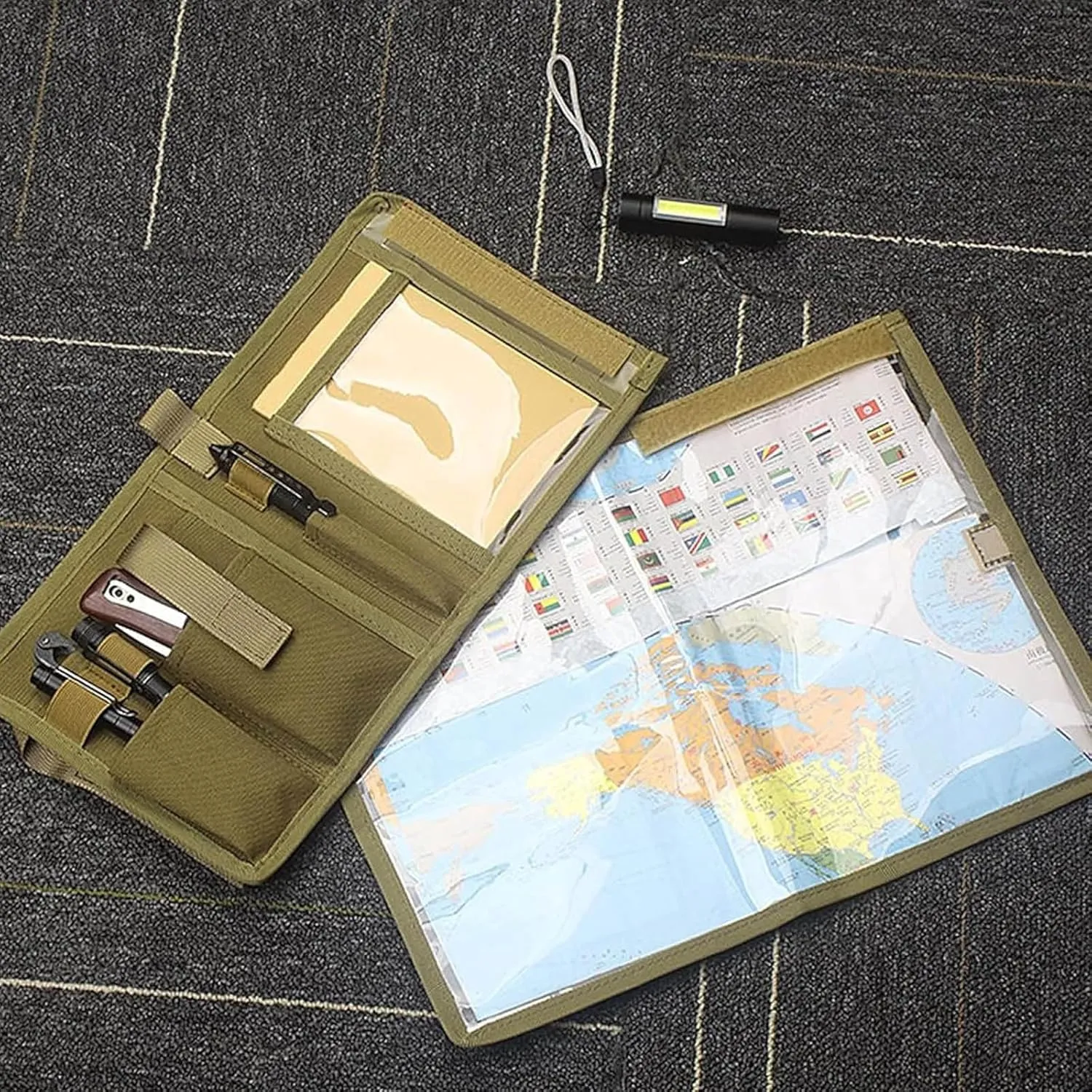 Map Case,Tactical Map Case Waterproof Multifunctional Map Case for Military Hiking, Tactical, Outdoor Activities