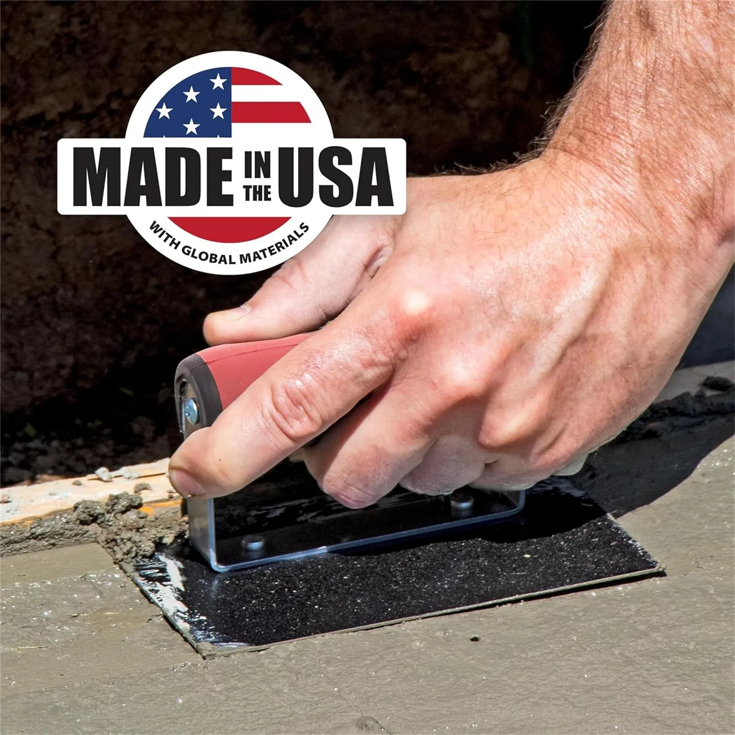 MARSHALLTOWN Straight Concrete Edger, 6 x 6 Stainless Steel Blade, 1/2 Lip x 3/8 Radius, Made In The USA, 162SSD