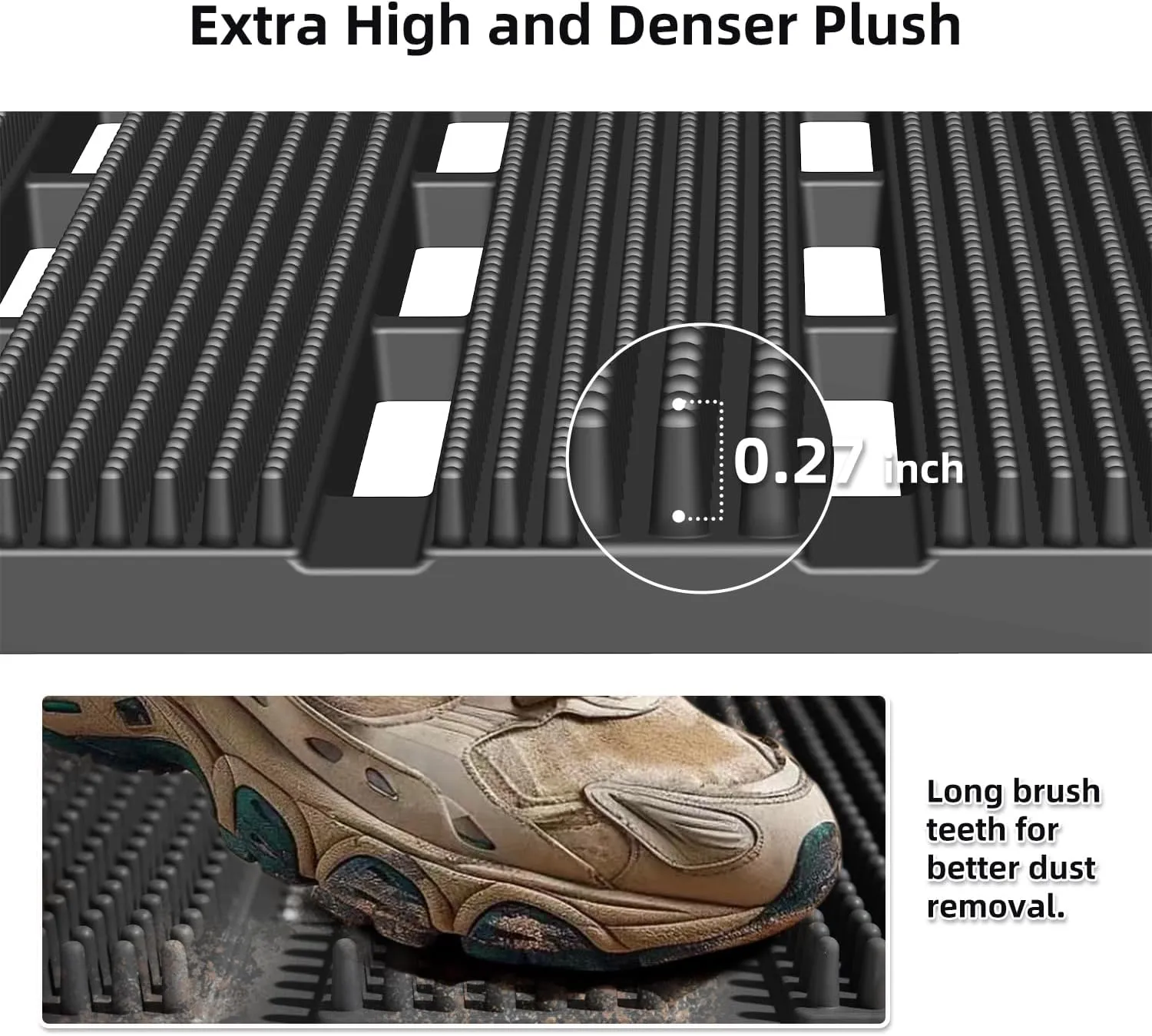 MATALL Heavy Duty Outdoor Mat - 18 x 30 Inches Non-Slip Drainage Doormat for All Weather Garage Pool Home Entry Indoor Mud Mat (Gray)