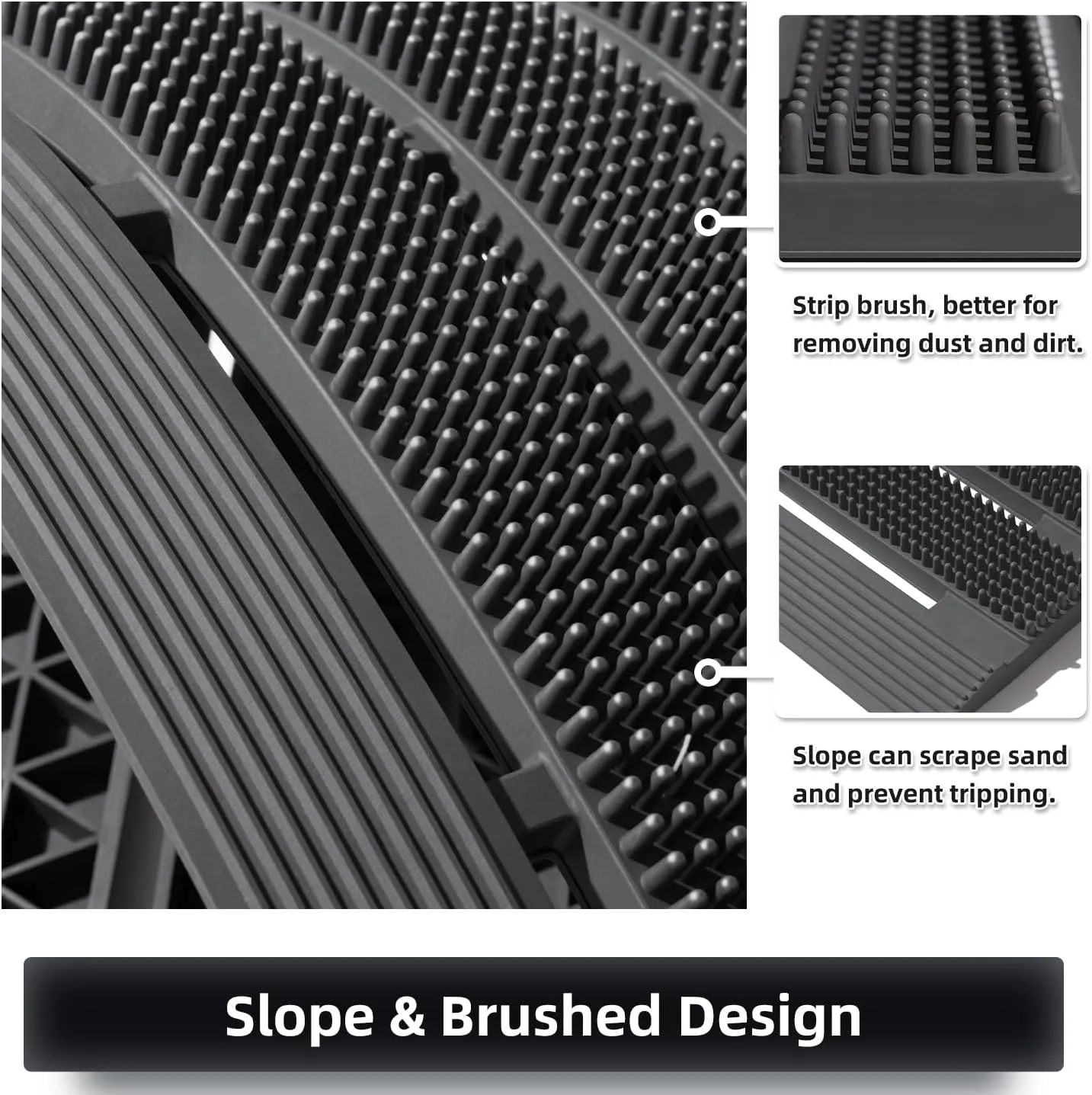 MATALL Heavy Duty Outdoor Mat - 18 x 30 Inches Non-Slip Drainage Doormat for All Weather Garage Pool Home Entry Indoor Mud Mat (Gray)