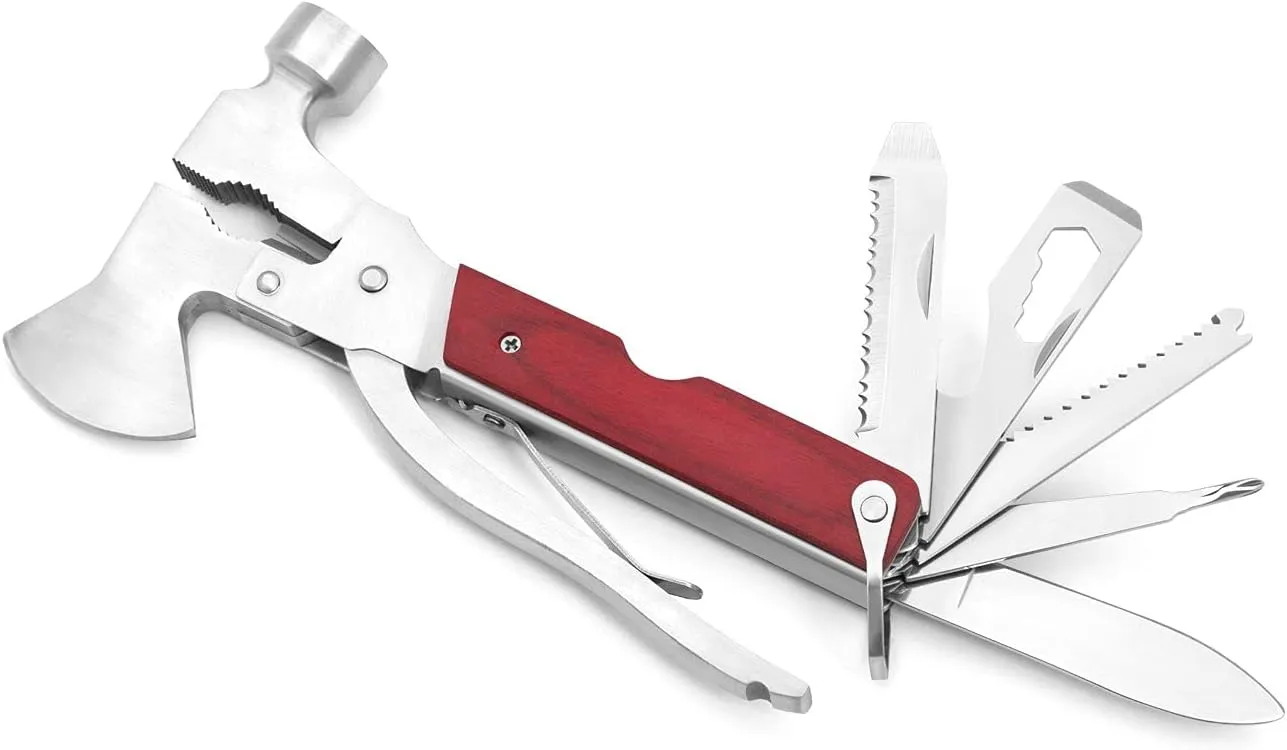Maverton Engraved Multi-tool pocket knife for man - Survival set for him - Multi tool for dad - Personalized tool set for Birthday - Accessoires with engraving - GARDENER