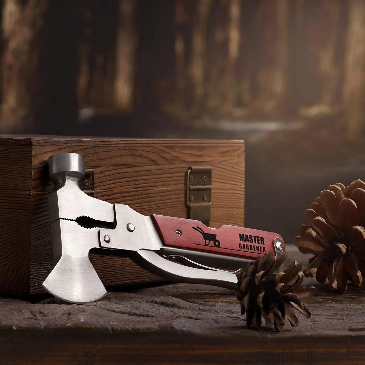 Maverton Engraved Multi-tool pocket knife for man - Survival set for him - Multi tool for dad - Personalized tool set for Birthday - Accessoires with engraving - GARDENER