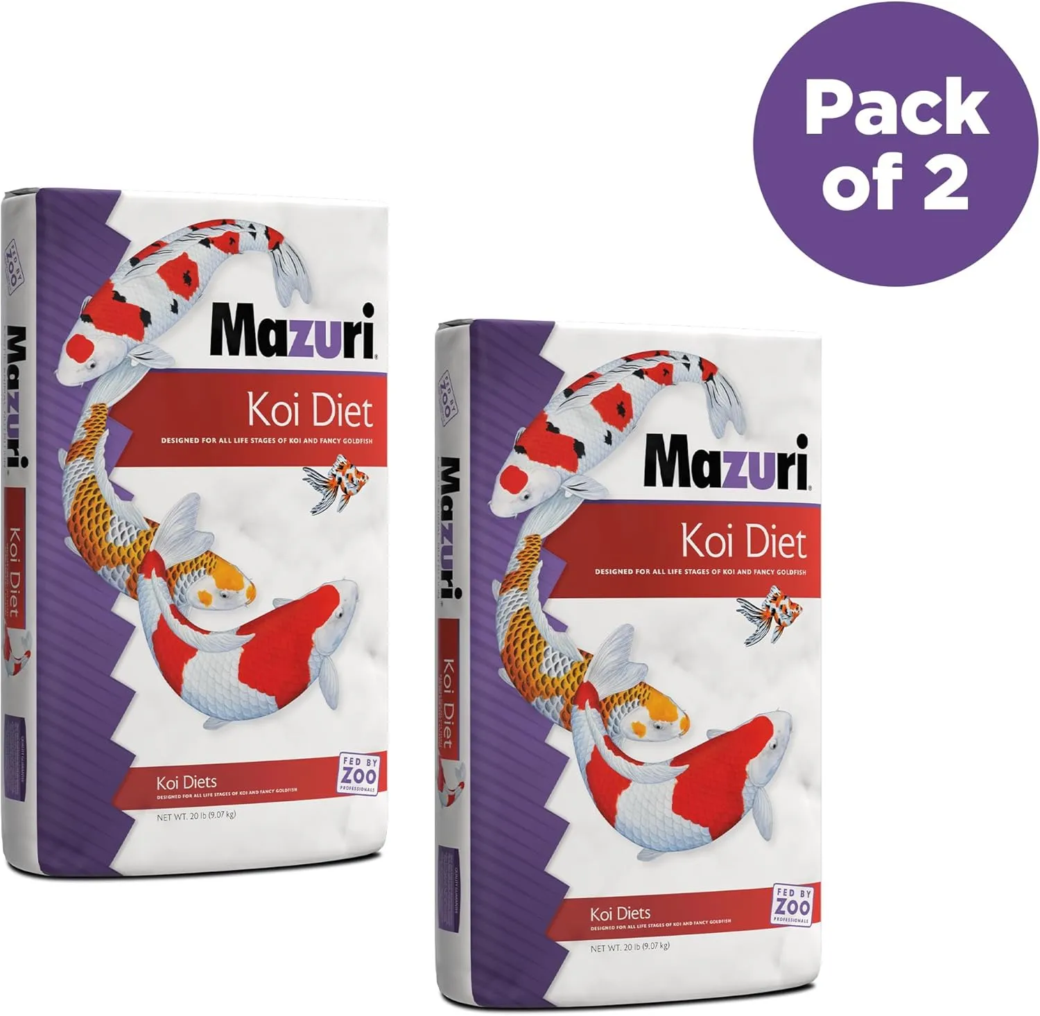 Mazuri | Koi Floating Pond Nuggets | 20 Pound (20 LB) Bag - Pack of 2