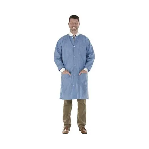 Medicom 8107-C SafeWear High Performance Lab Coat, Deep, Large, Blue