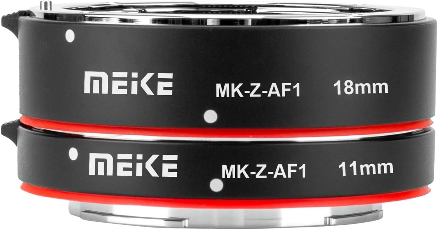 MEKE MK-Z-AF1 11mm 18mm Full Frame Macro Metal AF Auto Focus Extension Tube Adapter Ring Kit Compatible with Nikon Z Series Cameras Z5 Z6 Z7 Z50 Z6II Z7II