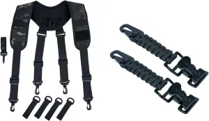 MELOTOUGH Tactical suspenders Duty Belt Law Enforcement Harness Padded Adjustable Police battle belt Suspenders,Tactical Glove Clip Braided Paracord Glove Holder Clip for Hunting, Hiking, Camping