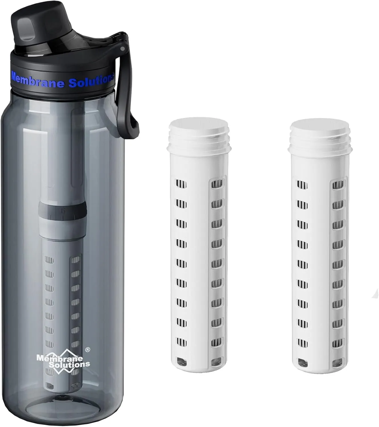Membrane Solutions C3 36oz ACF UF Filtered Water Bottle with Extra 2 Packs UF Replacement Filter