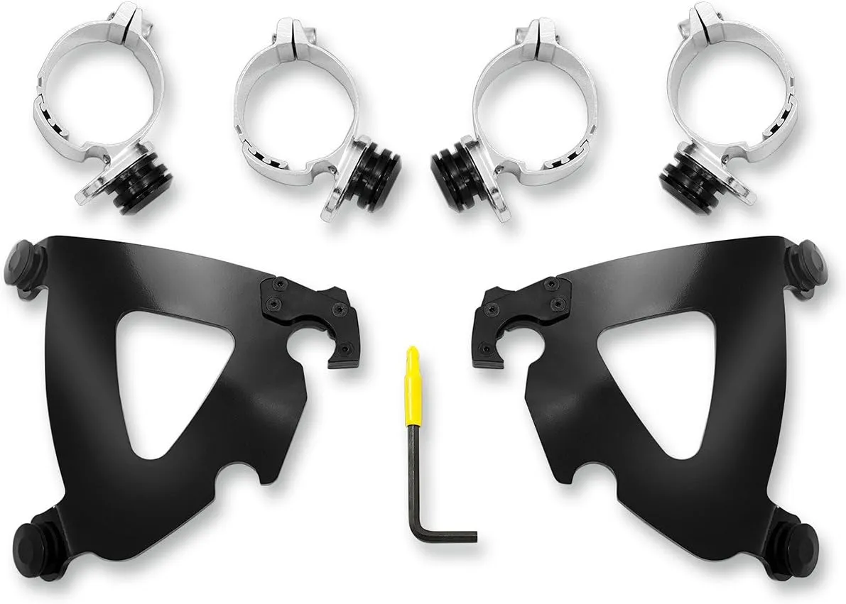 Memphis Shades MEM8982 Trigger-Lock Mounting Kit (Polished for Kawasaki VN900C Vulcan Custom 2007-2015, and Yamaha XVS650 V-Star Custom 1998-2015)