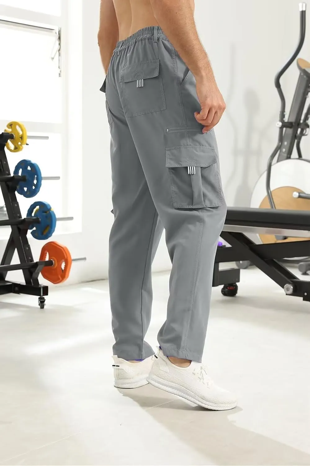 Men Outdoor Cargo Pant Lightweight Tactical Pant Hiking Jogger Classic Fit Multi Pockets