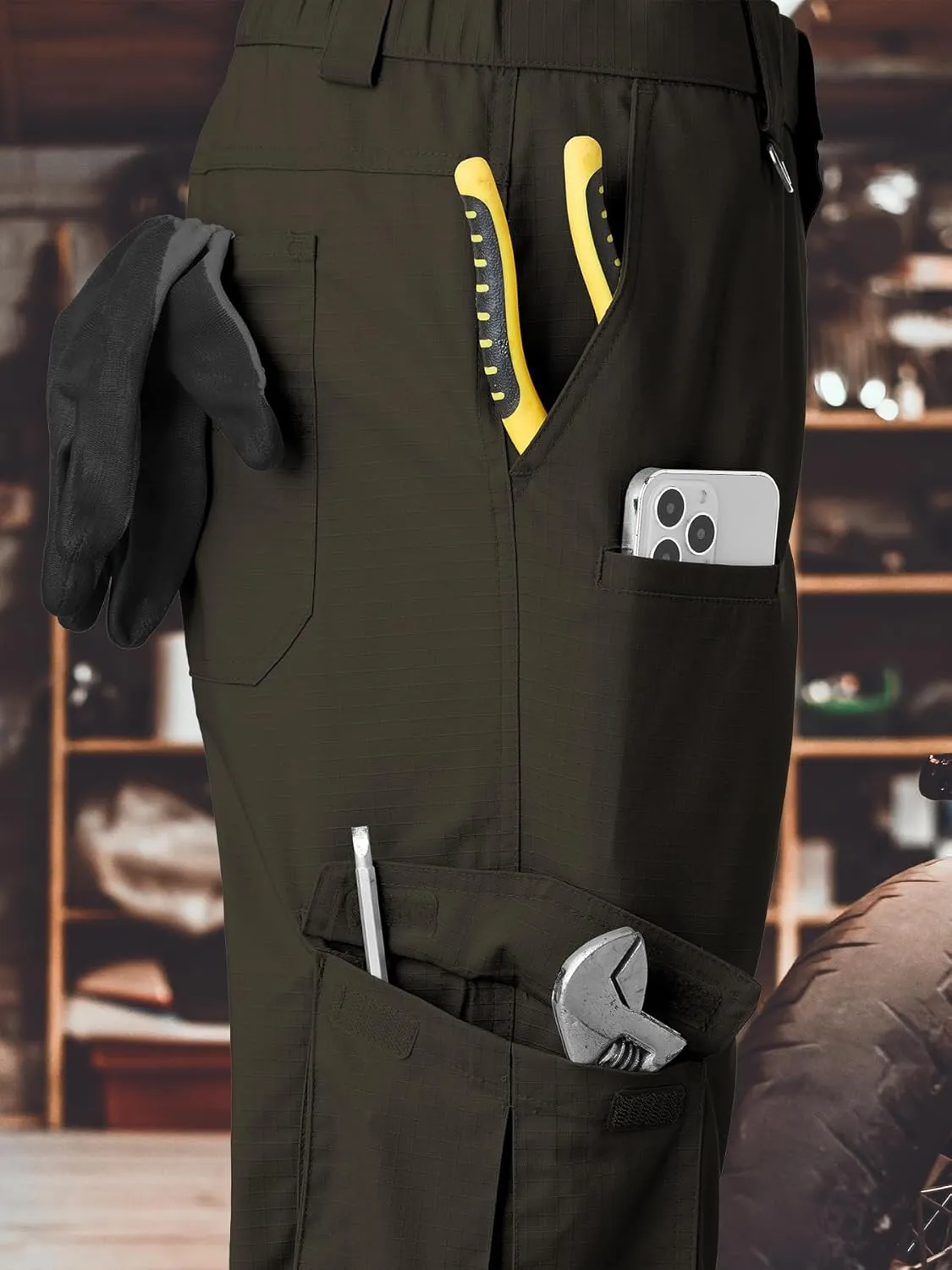 Men's Cargo Work Pants Water Resistant Tactical Pants 29"/31"/33" Lightweight Hiking Ripstop Pants Outdoor Apparel