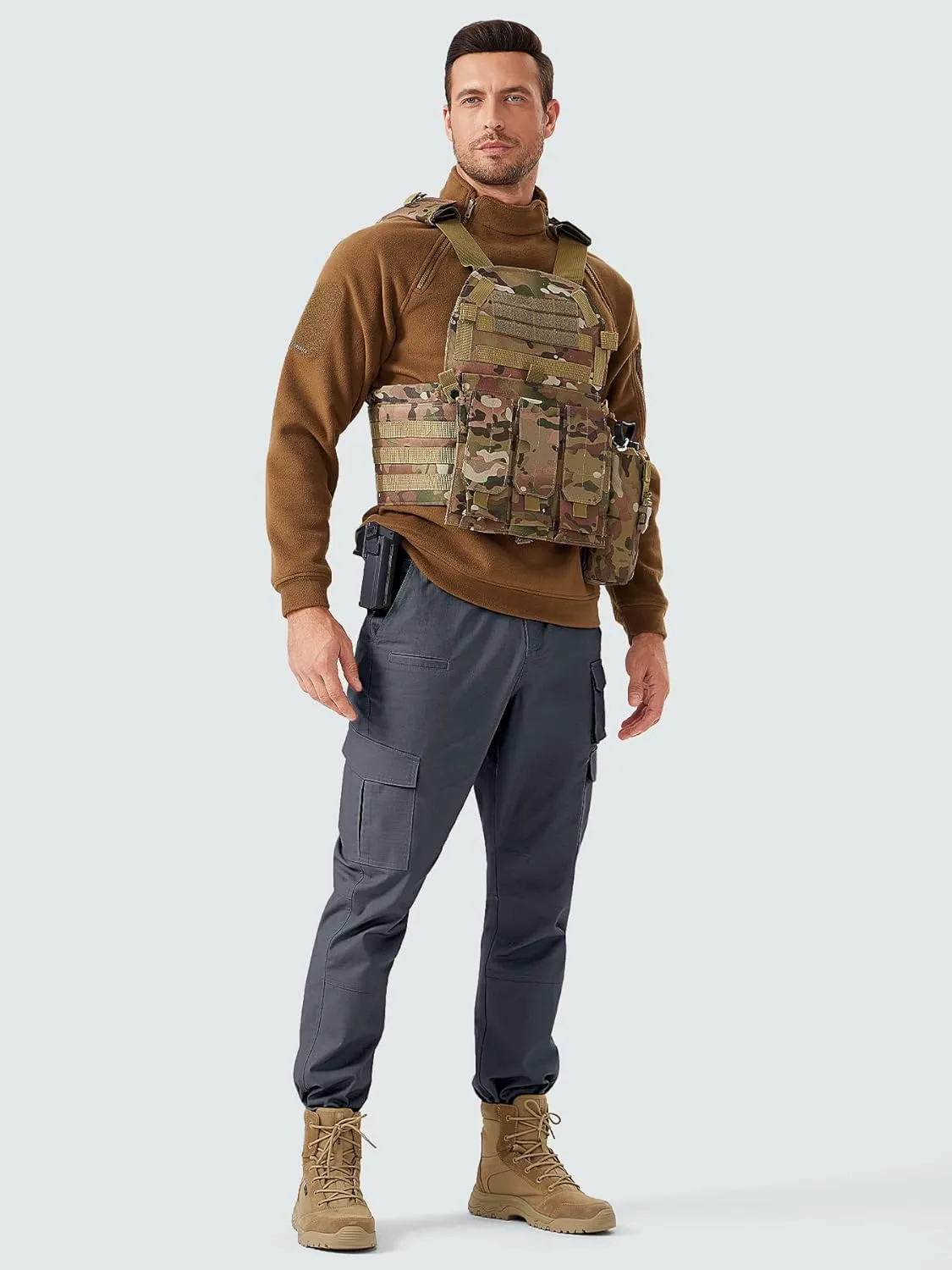 Men's Cargo Work Pants Water Resistant Tactical Pants 29"/31"/33" Lightweight Hiking Ripstop Pants Outdoor Apparel