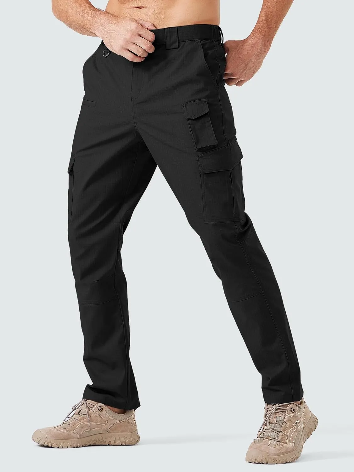 Men's Cargo Work Pants Water Resistant Tactical Pants 33.1" Lightweight Hiking Ripstop Pants Outdoor Apparel
