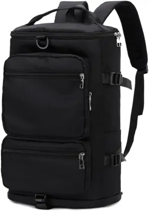 Men's Fitness Travel Bag/Women's Sports Yoga Bag with Shoe Compartment, Carry Weekend/Overnight, Waterproof Camping Backpack, Flight Approved, 35L，Black