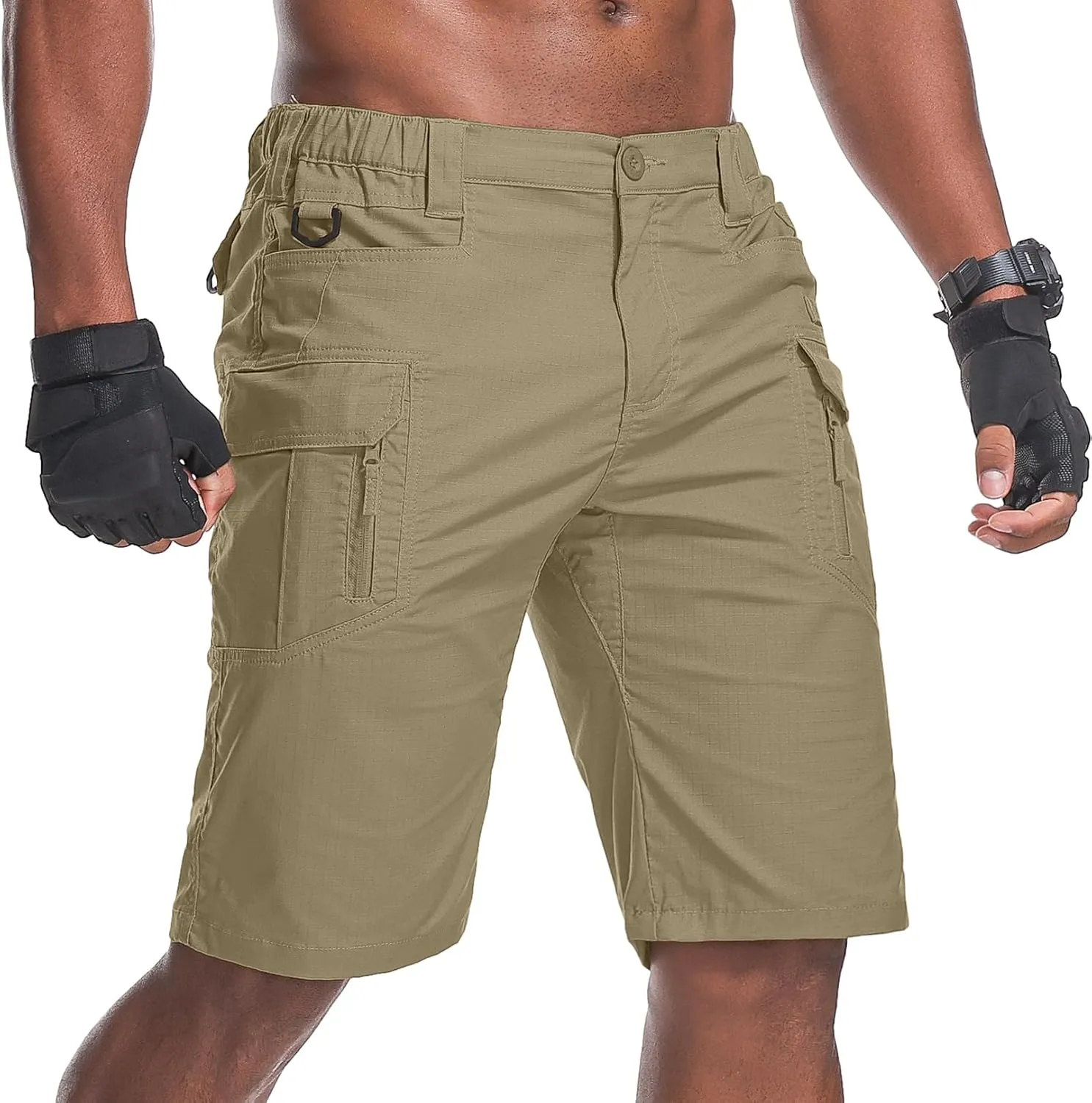 Men's Hiking Cargo Tactical Shorts with Multi Pockets Stretch Water Resistant Shorts Outdoor Hiking Fishing Camping