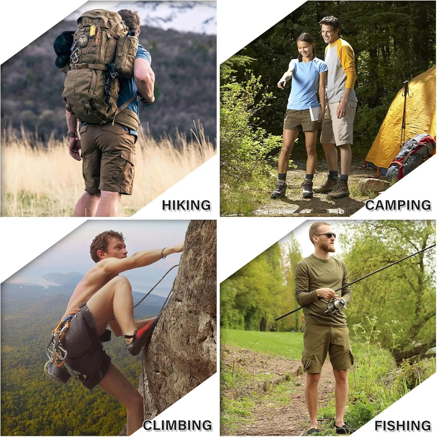 Men's Hiking Cargo Tactical Shorts with Multi Pockets Stretch Water Resistant Shorts Outdoor Hiking Fishing Camping
