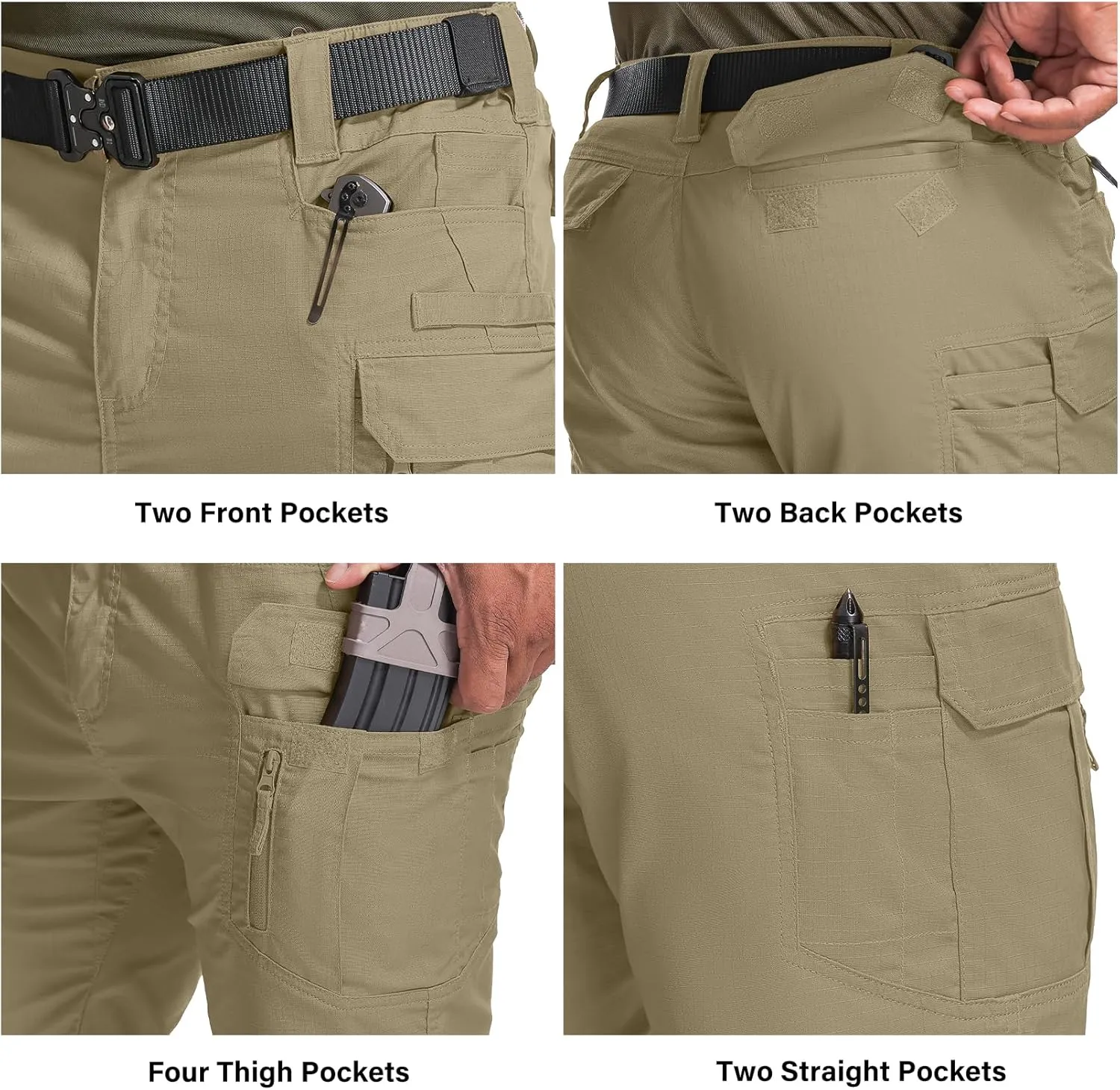 Men's Hiking Cargo Tactical Shorts with Multi Pockets Stretch Water Resistant Shorts Outdoor Hiking Fishing Camping