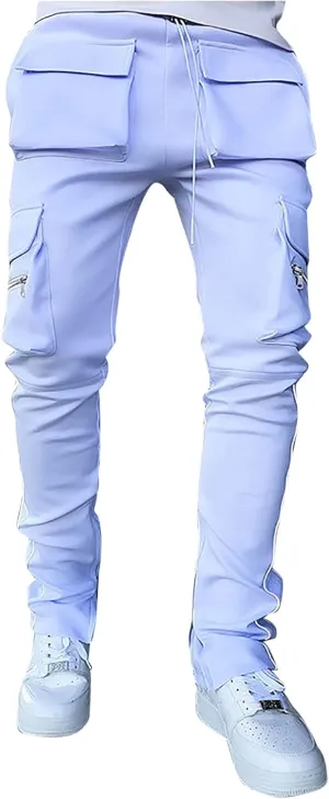 Men's Multi Pocket Cargo Pants Punk Rock Street Harem Pant Reflective Technical Hip Hop Sport Sweatpants