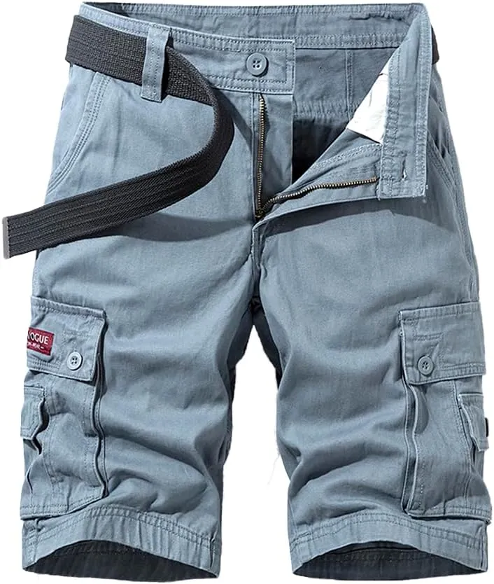 Men's Multi Pockets Cargo Shorts Summer Slim Fit Cotton Tactical Shorts