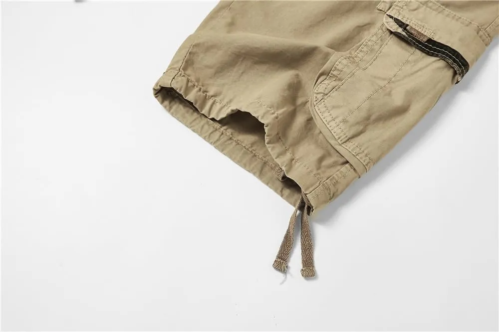 Men's Multi Pockets Military Cargo Shorts - Summer Cotton Regular Fit Tactical Shorts