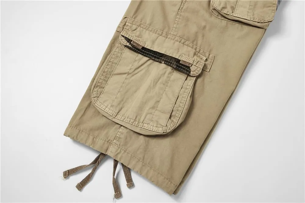 Men's Multi Pockets Military Cargo Shorts - Summer Cotton Regular Fit Tactical Shorts