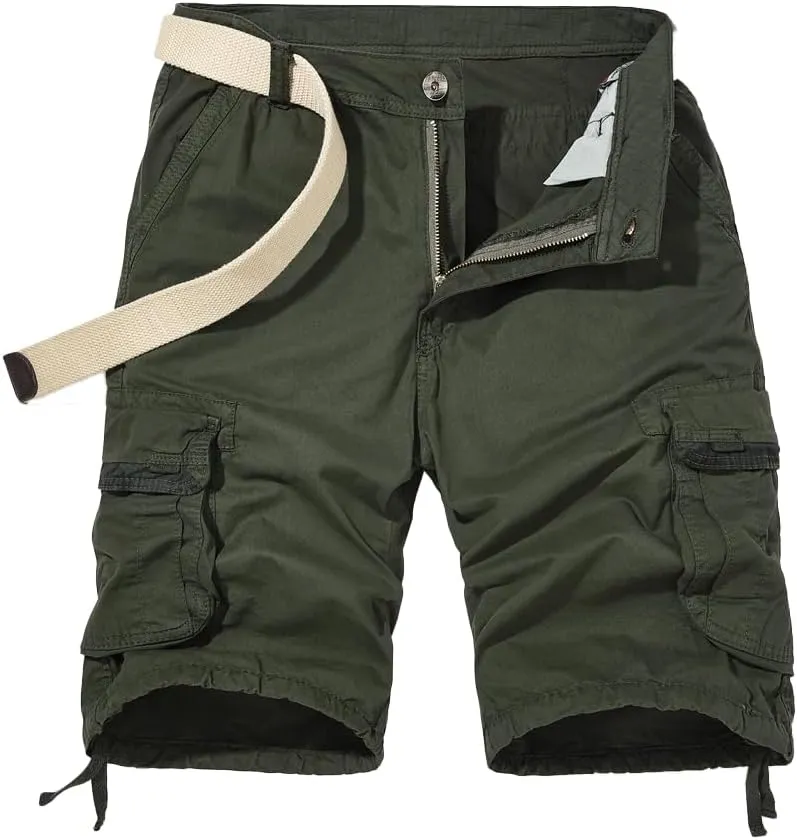 Men's Multi Pockets Military Cargo Shorts - Summer Cotton Regular Fit Tactical Shorts