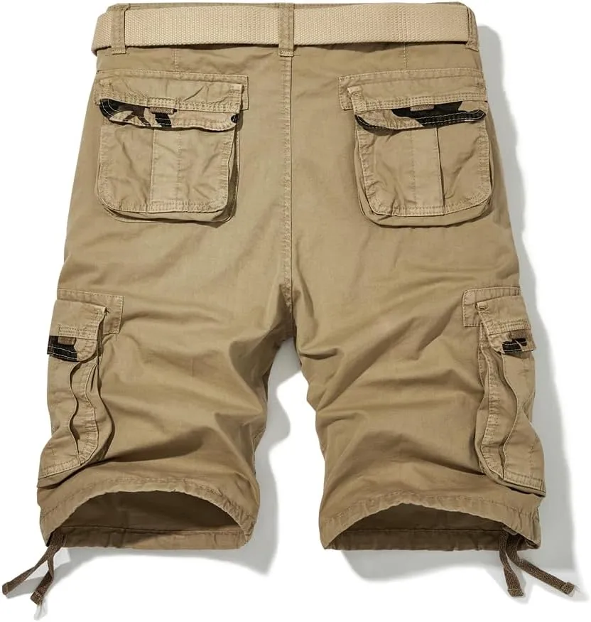 Men's Multi Pockets Military Cargo Shorts - Summer Cotton Regular Fit Tactical Shorts