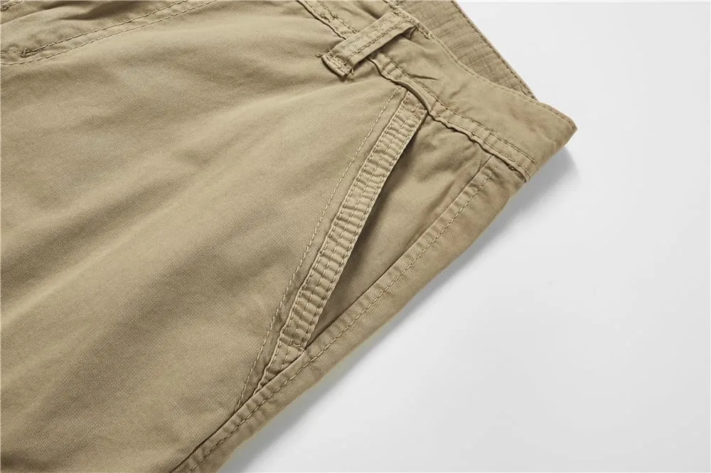 Men's Multi Pockets Military Cargo Shorts - Summer Cotton Regular Fit Tactical Shorts
