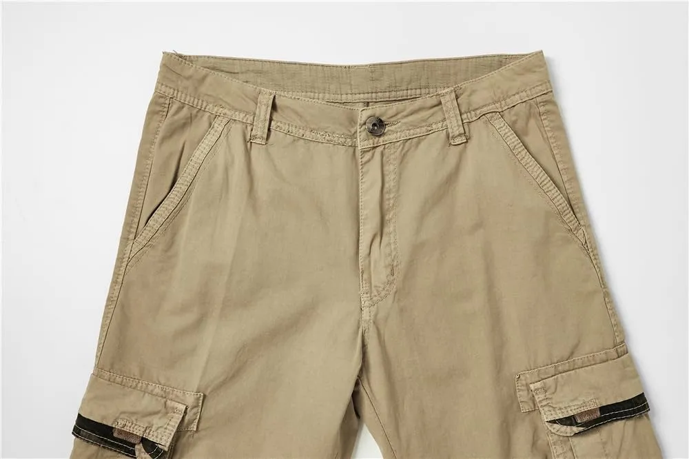 Men's Multi Pockets Military Cargo Shorts - Summer Cotton Regular Fit Tactical Shorts