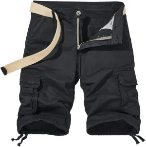 Men's Multi Pockets Military Cargo Shorts - Summer Cotton Regular Fit Tactical Shorts