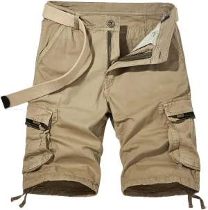Men's Multi Pockets Military Cargo Shorts - Summer Cotton Regular Fit Tactical Shorts