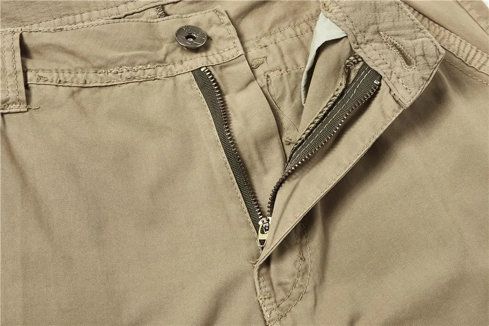 Men's Multi Pockets Military Cargo Shorts - Summer Cotton Regular Fit Tactical Shorts