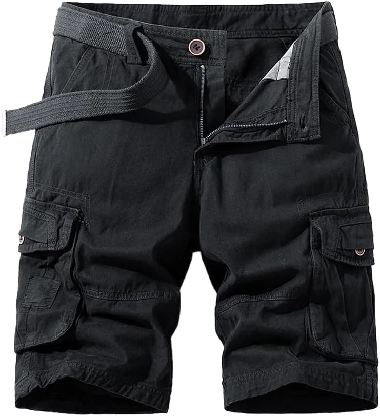 Men's Multi Pockets Military Cargo Shorts Summer Regular Fit Cotton Tactical Shorts