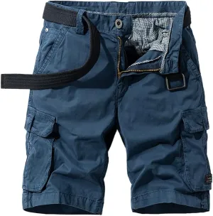 Men's Multi Pockets Tactical Cargo Shorts Summer Regular Fit Cotton Work Shorts