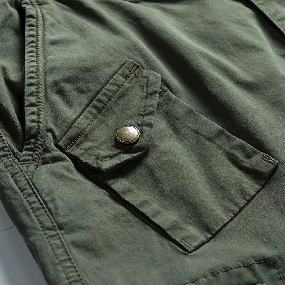 Men's Regular Fit Military Cargo Pants Multi Pockets Cotton Drawstring Tactical Trousers