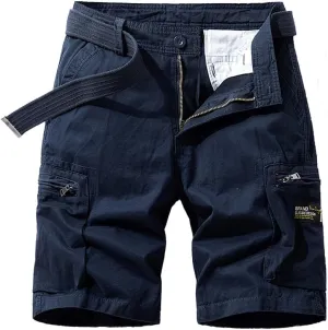 Men's Regular Fit Tactical Cargo Shorts Summer Cotton Multi Pockets Military Shorts