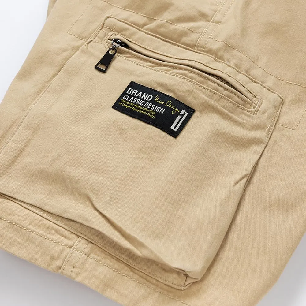 Men's Regular Fit Tactical Cargo Shorts Summer Cotton Multi Pockets Military Shorts