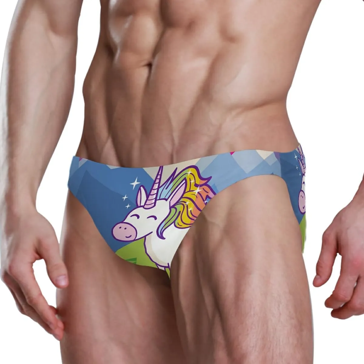 Men's Sexy Bikini Swimsuit Swimwear Quick Dry Print Briefs