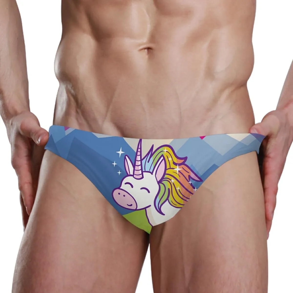 Men's Sexy Bikini Swimsuit Swimwear Quick Dry Print Briefs
